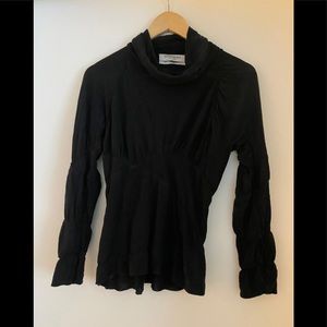 Yves Saint Laurent Black Soft Turtleneck Top